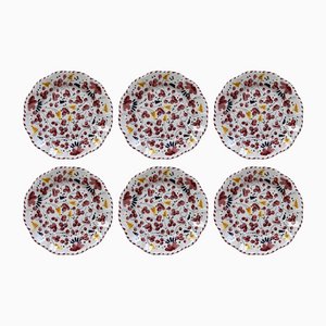 Durta Red Flowers Plate from Popolo, Set of 6