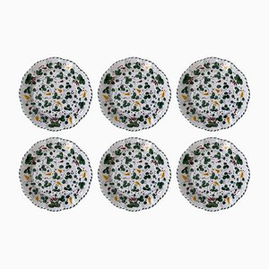 Putch Deruta Green Flowers Plate from Popolo, Set of 6