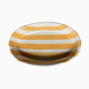 Hohle ovale Schale mit ockerfarbenem Kratzer von Popolo, 6er Set