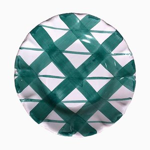 Rayure Green Dessert Plates by Popolo, Set of 4