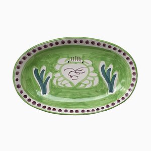 Green Crab Oval Plates from Popolo, Set of 6