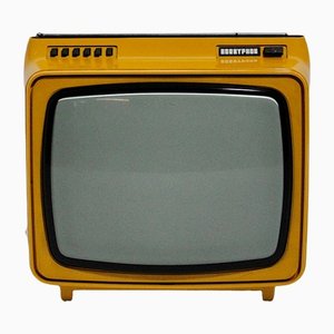 Vintage tragbarer Vintage Fernseher aus gelbem Kunststoff von Hornyphon, Österreich, 1970er