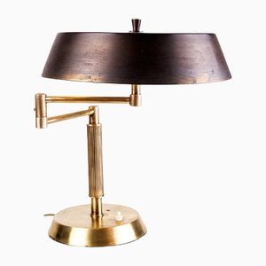 Mid-Century Italian Brass Swiveling Table Lamp