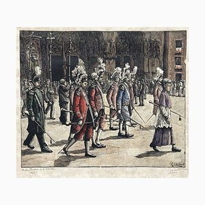 Gustave Clerbout, Nantes Procession de la Fete Dieu, Engraving