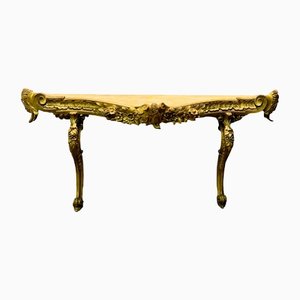 18th Century Console in Gilt Hand-Carved Wood