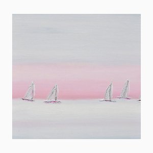 Bridg', A Beautiful Journey on the Water, 21st Century, Huile sur Toile