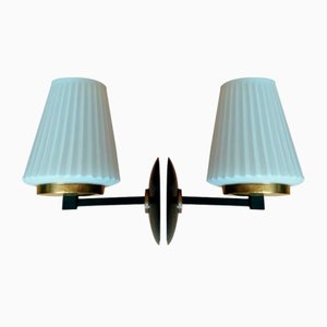 Lámparas de pared Opalino de Stilnovo, años 50. Juego de 2