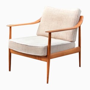 Mid-Century Walnut Easy Chair from Knoll