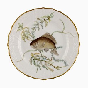 Assiette à Déjeuner en Porcelaine avec Motif Poisson Peint à la Main de Royal Copenhagen