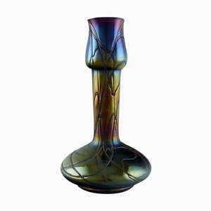 Art Nouveau Irridescent Art Glass Vase from Kralik, Bohemia