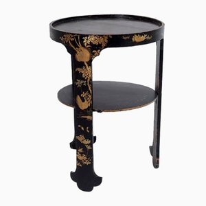 Antique Oriental Ebonised and Gilt Circular Japanese Side Table