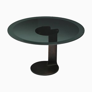 Mesa de comedor TL59 de bronce y vidrio de Afra & Tobia Scarpa para Poggi, 1975