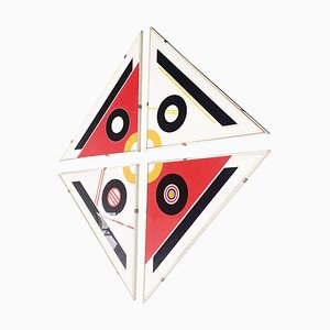 Italienisches modernes Bild mit geometrischen Verzierungen, 1980er, 4er Set
