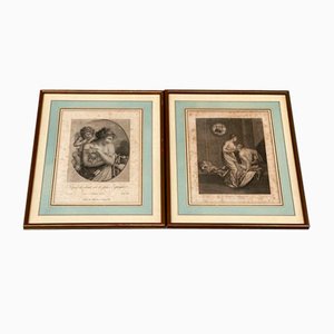 Adams, Roman Charity, 19th Century, Engravings, Framed, Set of 2