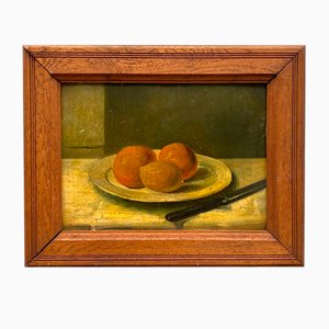 Nature Morte aux Fruits, Début 20ème Siècle, Huile sur Carton, Encadrée