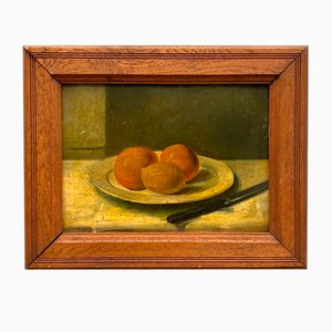 Still Life with Fruit, Early 20th Century, Oil on Cardboard, Framed