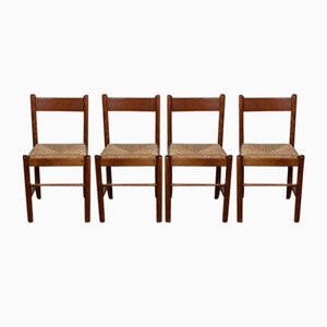 Modernistic Oak Dining Chairs, Set of 4