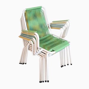 Mid-Century Italian Colorful Spaghetti Chairs, Set of 5