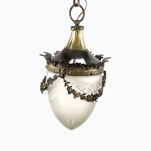 Art Nouveau Bronze Ceiling Lamp