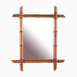 Französischer Vintage Bambus Spiegel
