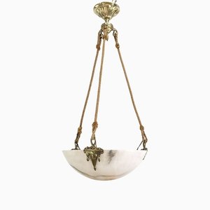 Art Deco Alabaster Ceiling Lamp