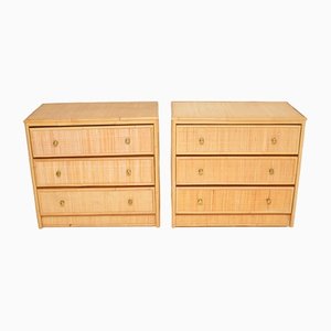 Vintage Bamboo Rattan Chest of Drawers, Set of 2