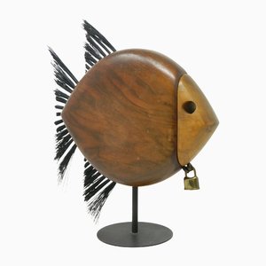 Modell 4946 Fisch Penny Bank aus Holz von Carl Auböck für Werkstätte Carl Auböck