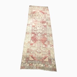 Vintage Oushak Faded Natural Kitchen Runner Rug