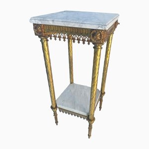 Louis XIV Solid Bronze Table with Marble Covers
