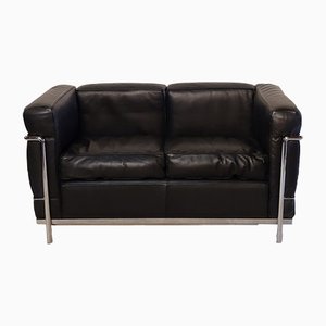 Leather LC2 2-Seater Sofa by Le Corbusier & Pierre Jeanneret for Cassina