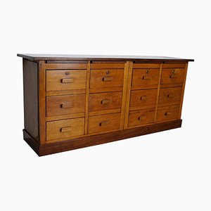 Dutch Industrial Beech and Oak Apothecary Cabinet, 1950s