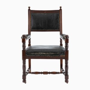 Walnut and Leather Chair from Gillow & Co