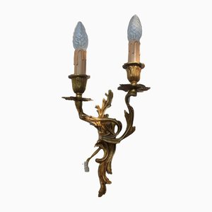 Louis XV Style Brass Wall Sconces, Set of 2