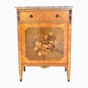 Small Louis XVI Style Marquetry Drawer with Marble Top