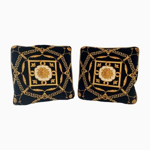 Black Throw Pillows by Gianni Versace, Italy 1980s, Set of 2