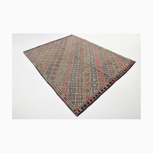 Tapis Kilim Vintage en Coton et Laine