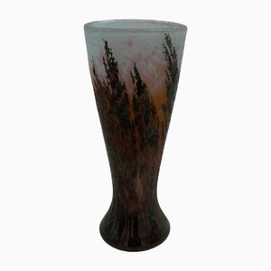 Vase Vintage avec Motif Arbre de Daum, Nancy