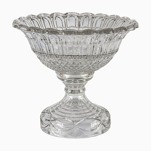 Jarrón o centro de mesa francés grande de cristal hecho a mano, años 20