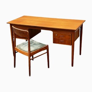 Vintage Scandinavian Desk and Chair, 1960s, Set of 2