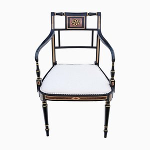 Regency Ebonised Elbow, Carver or Desk Chair, 1825