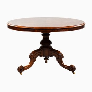 Victorian Burr Walnut Circular Breakfast Table