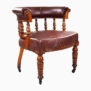 Victorian Brown Oak Armchair