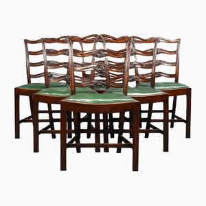 Antique Mahogany Dining Chairs, Set of 6