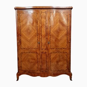 Louis XV Curved Wood Marquetry Cabinet, 1900