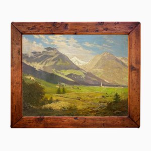 Landscape Painting, 1930s, Oil on Canvas, Framed