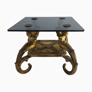 Antique Wrought Iron Side table with cherubs, Spain, 1920s