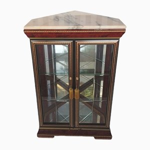 Mueble esquinero victoriano en marrón