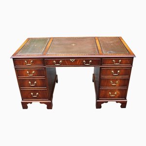 Mahogany Pedestal Desk with Leather Top from Bevan & Funell, 1960s