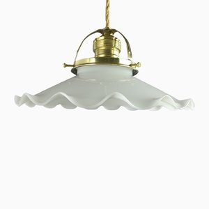 French Ceiling Lamp with Brass Ceiling Rosette