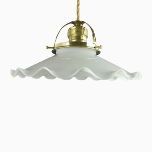 Lampada da soffitto con rosone in ottone, Francia